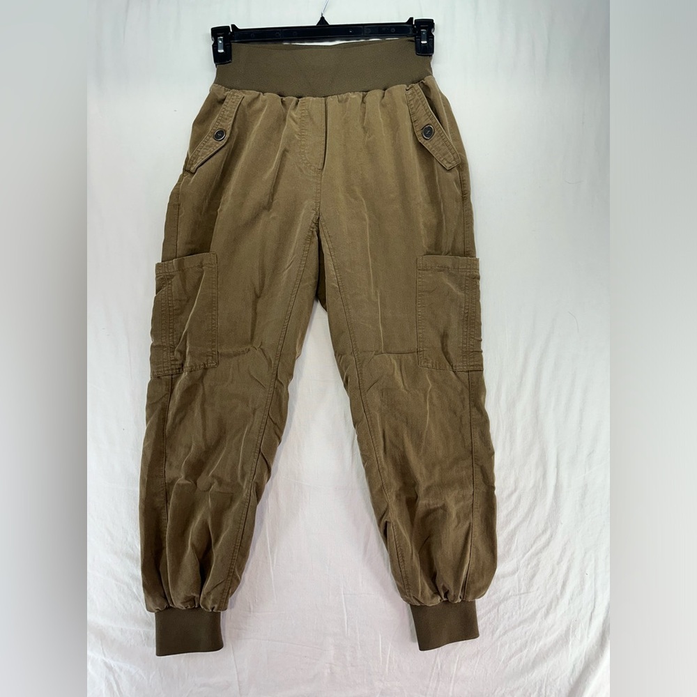 Maeve by Anthropologie Women Cropped Jogger Pants Size XS Brownish Green Pull On